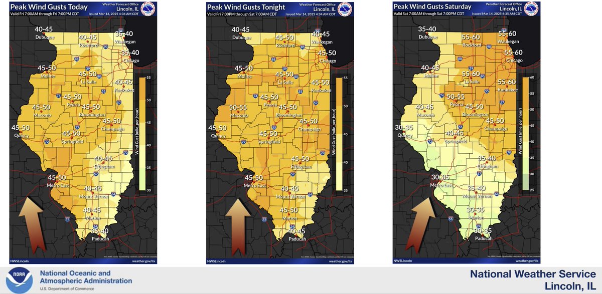 We now have a level 4 risk (moderate) of severe storms for most of the state (all of southern, all of central, and parts of northern Illinois). Starting around 7 p.m. at the western edge, we could have tornadoes, wind gusts over 75 mph, large hail, heavy rain, and flooding.
#ILWx