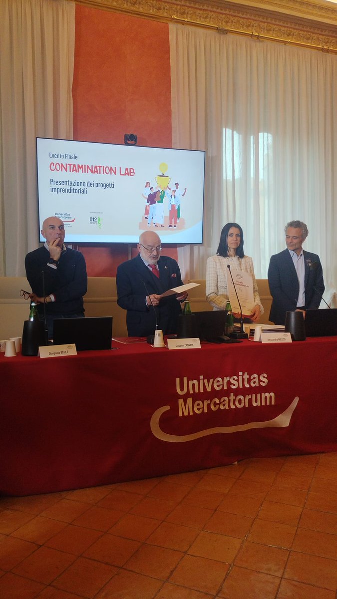 012factory's tweet photo. Il gran finale del #ContaminationLab. Oggi nella sede di #UniversitasMercatorum a #Roma abbiamo vissuto una giornata straordinaria con la presentazione dei progetti imprenditoriali nati dal Contamination Lab. I team vincitori hanno accesso a un percorso di incubazione. https://t.co/RrKNn7dANt