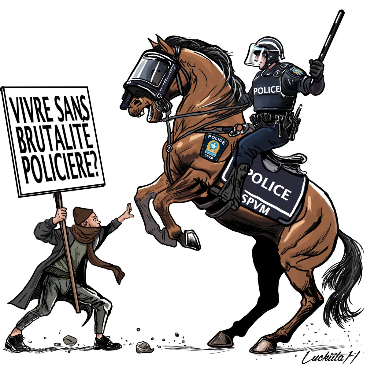 MAJQuebec's tweet photo. La manifestation annuelle contre la brutalité policière du 15 mars est née d’un ras-le-bol de l’abus policier. Elle a toutes les justifications valables d’être là avec sa 29e année d’existence.

https://t.co/bltjgQcVoE https://t.co/UCu1ecgrbf