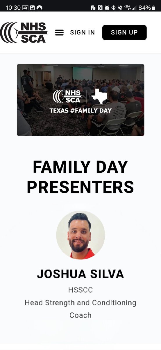 Excited for our own Strength and Conditioning coach, Josh Silva, to be presenting at the NHS SCA Texas Family day this year! #WAR