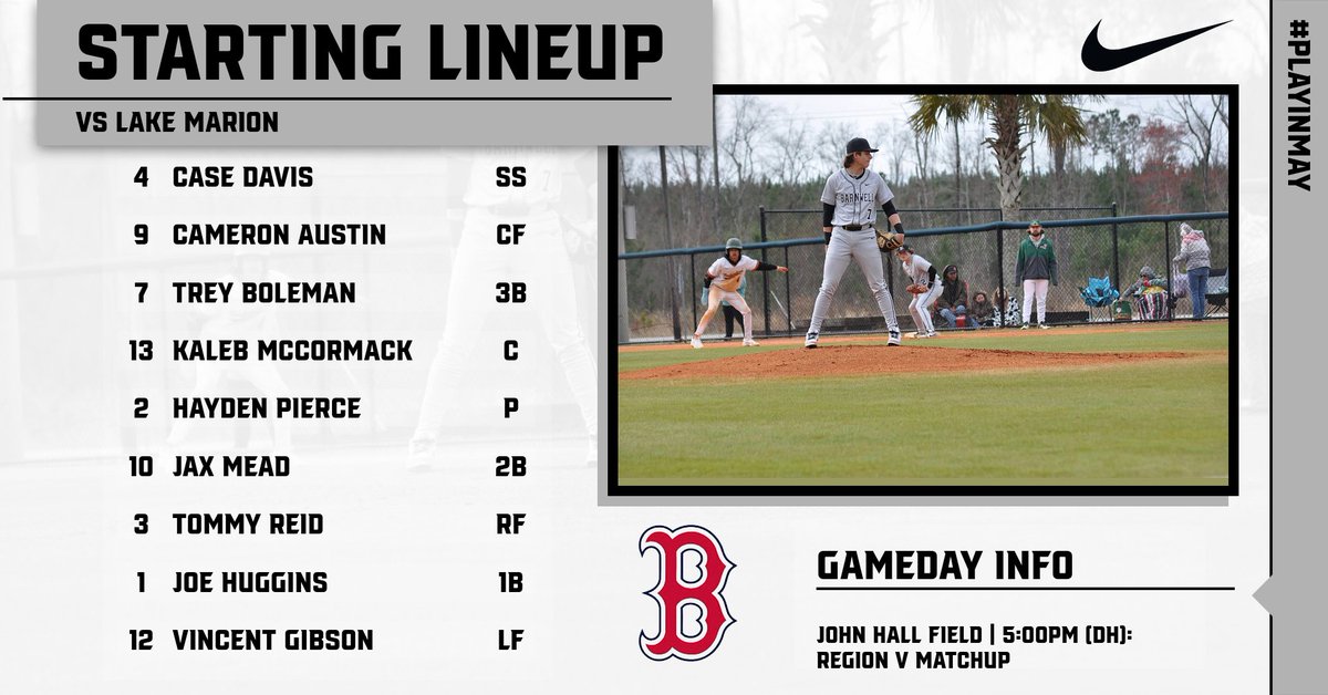 Starting Lineup for Game 1 

#HorsesBSB #PlayInMay
