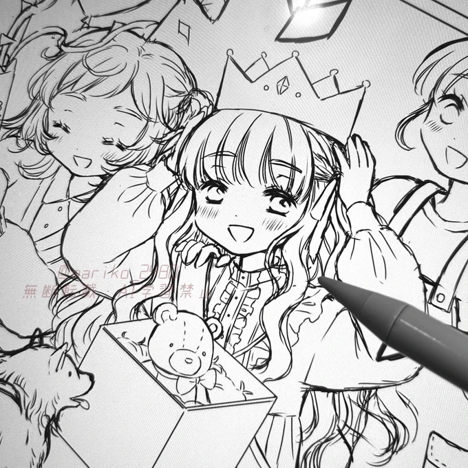 次の絵進めてます🏃‍♀️‍➡️1日24時間じゃ足りない 