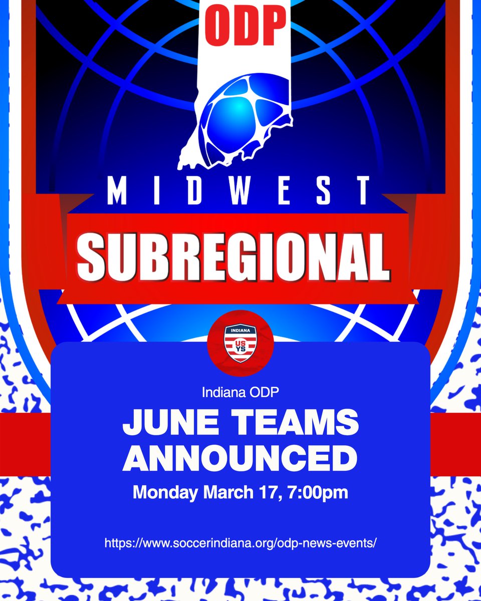 IndianaODP's tweet photo. Teams announced this Monday March 17 by 7:00pm.  Anyone not named is an alternate and could be added at any point.  @SoccerIndiana @usysodp https://t.co/uoNuYn0Jgk