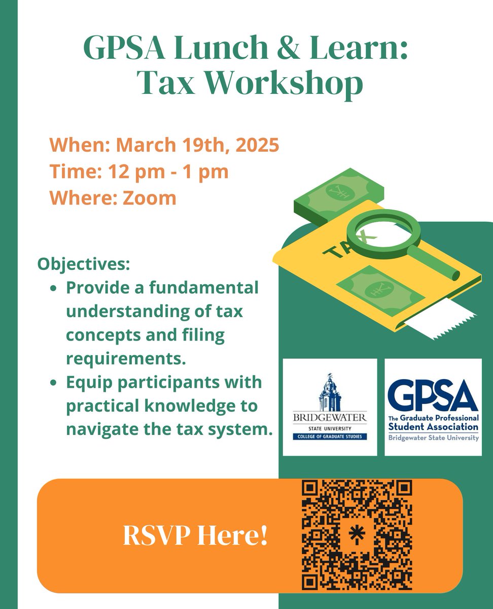 🌟 We invite you to participate in the GPSA Lunch and Learn: Tax Workshop.