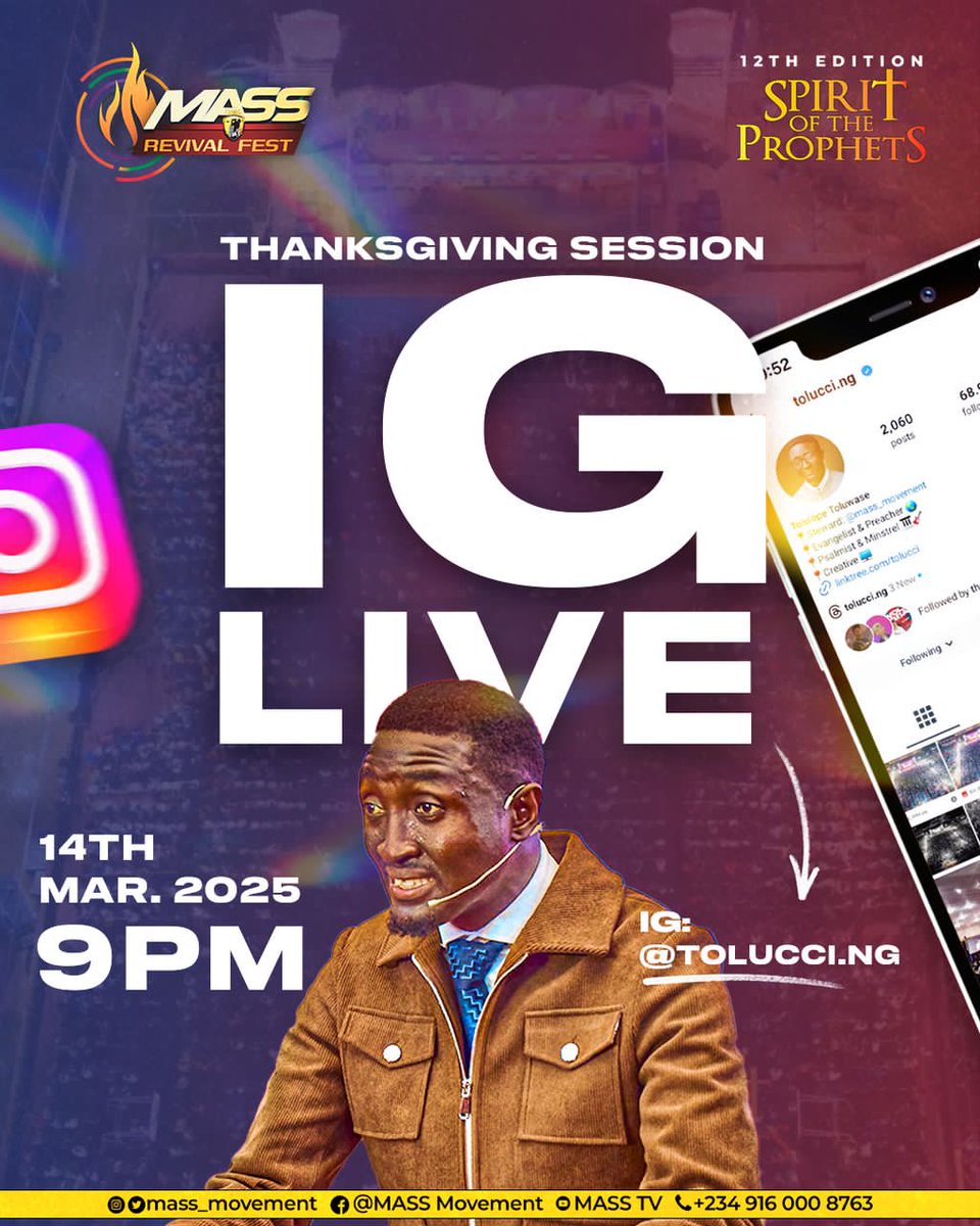 hitee4christ's tweet photo. A Live Session tonight as Thanksgiving for the riveting success of #MRF2025_SpiritOfTheProphets

9:00pm…..

Get ready to hear testimonies…. https://t.co/sTTgWsVE2N