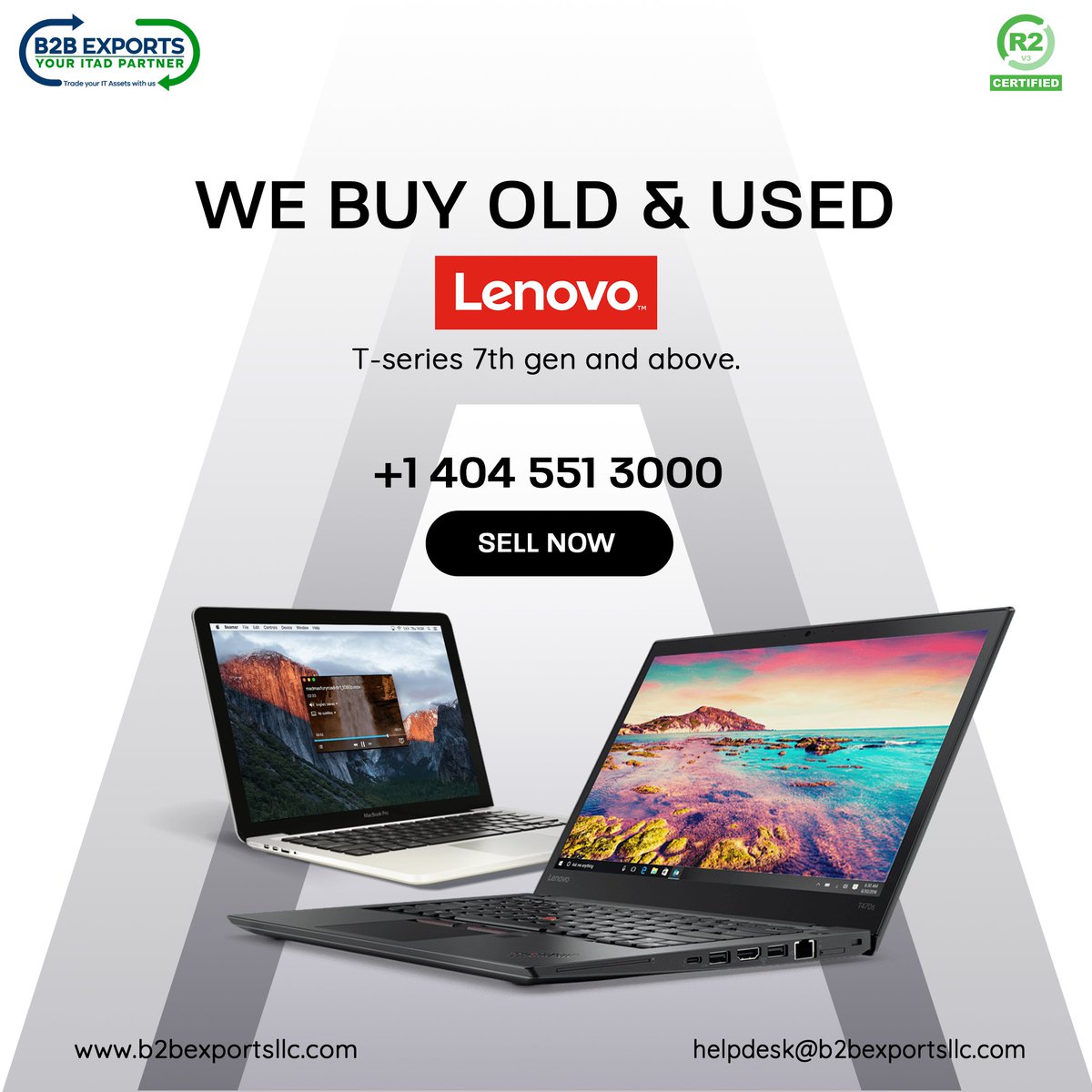 B2BExports_llc's tweet photo. Got some old and used Lenovo laptops that you don't use anymore? B2B Exports is buying all your old and used Lenovo laptops.
Give us a call today:
https://t.co/HAEesHEdYd
#B2BExportsLLC #usedlaptops #bulklaptops #refurbishedlaptops #ITAD #Atlanta #freepickup #Georgia #Lenovo https://t.co/o4iu9HMmjW