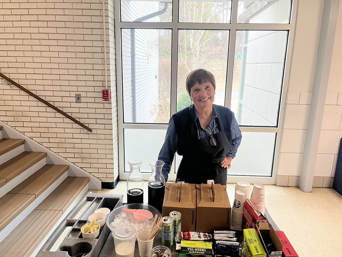 Mrs. Alspach is hard at work making sure all the staff members are appropriately caffeinated. ☕️  Thanks to the PTA!