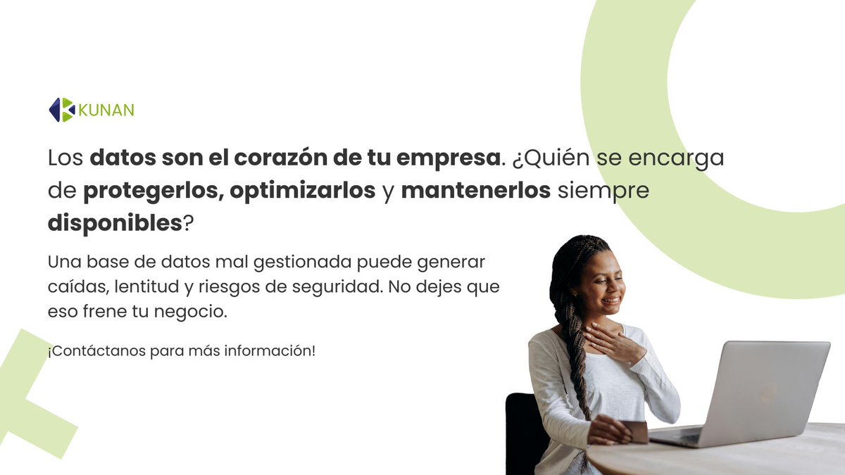 Tu base de datos es clave. Si falla, tu negocio también. 🔥 Con nuestro servicio DBA, garantizamos seguridad, rendimiento y disponibilidad 24/7.

Que tus datos sean una ventaja, no un problema --> acortar.link/oWLwlt💡 

#DBA #SeguridadDeDatos #Kunan