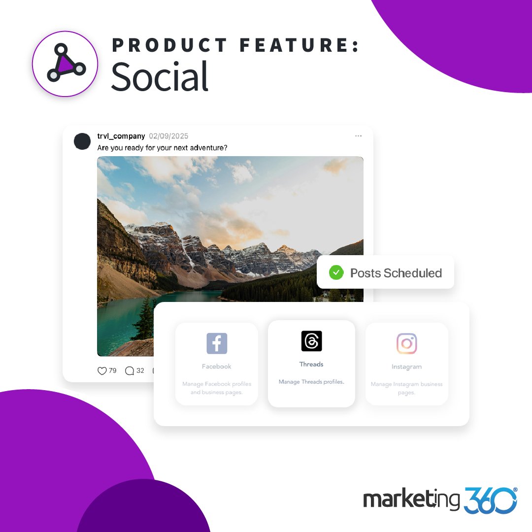 Exciting news! Our Marketing 360 Social app now integrates with Threads! Link your Threads account, craft stunning content, &amp; schedule posts to boost your presence on this rapidly growing platform.  #Marketing360 #ThreadsIntegration #SocialMediaGrowth