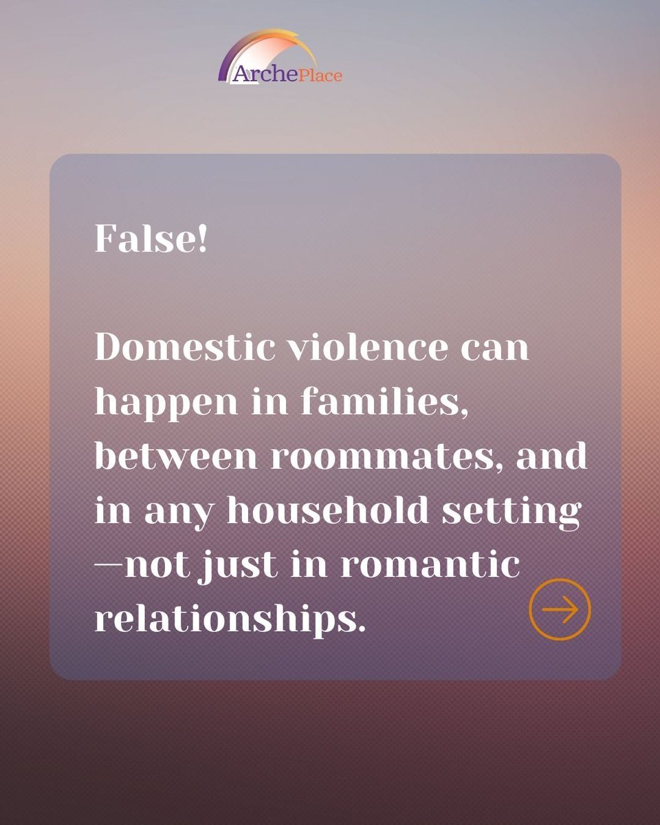 ArchePlaceInc's tweet image. Every fact you learn helps break the cycle of abuse. Let’s educate, empower, and support survivors together!
Swipe through to take the quiz! 👉

#DVMyths #DVFacts #EndDV #KnowledgeIsPower #DomesticViolenceAwareness