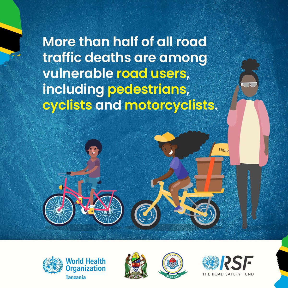 WHO_Tanzania's tweet photo. ⛔️ Problem: High road traffic death rates in Tanzania.

✅ Solution: Improved ambulance services, stronger hospital emergency units, and a trauma registry for better road safety policies.

This initiative is being implemented with @muhimbiliuniver. Thanks to @UN_RSF for funding this project.

See more ⬇️