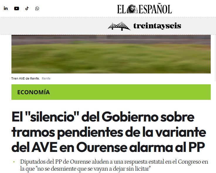CelsoDelgadoOU's tweet photo. No es admisible que @Adif_es y  @transportesgob pretendan dejar la LAV a Galicia con un tramo de trazado sinuoso de 8 km y de vía única mixta desde Seixalbo hasta la estación de #Ourense. Liciten ya las obras pendientes y dejen de poner excusas !🚄
https://t.co/PcZNbG1811 https://t.co/bTe1tKDR9t