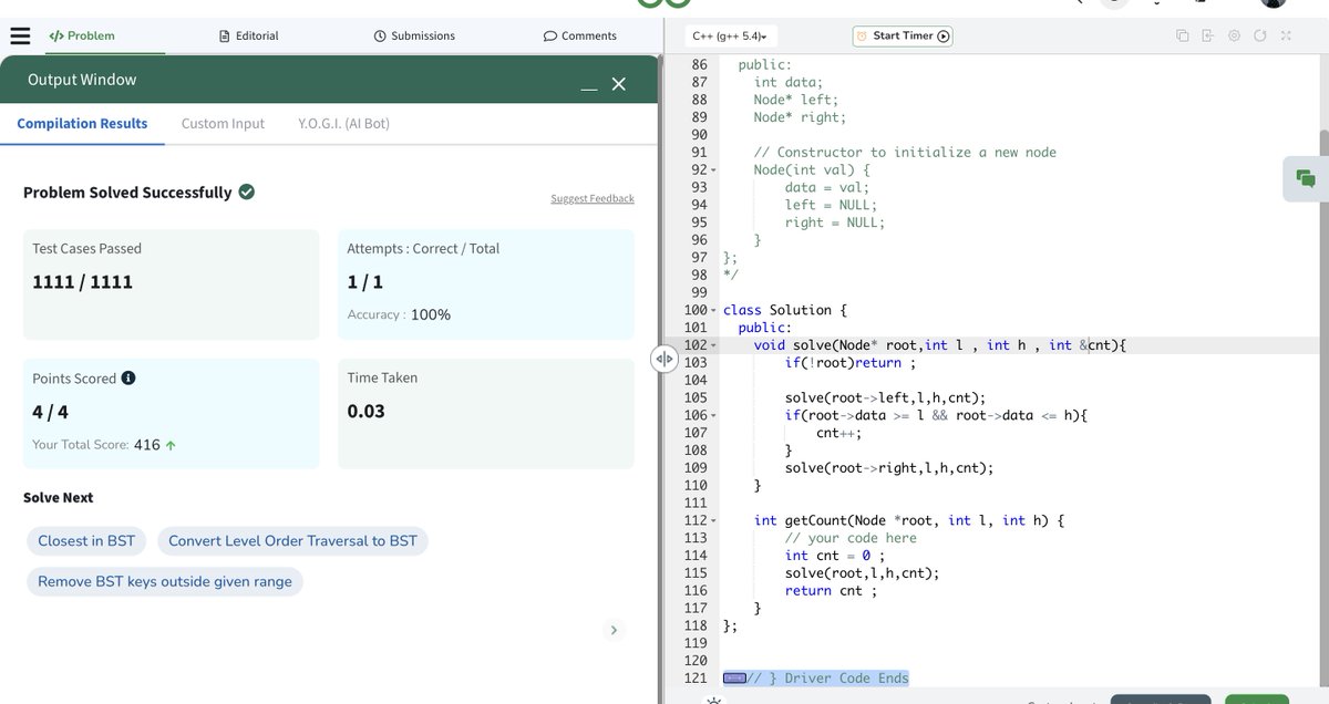 OkProfessor8854's tweet photo. Day 68 of #100DaysOfCode! 🚀
Happy Holi Guys !!!! cant get to do much cuz of Holi
- Solved 4 BST problems #BST_Week     
- Revised 1 problem   
  #cse2025 #connect #dsa #leetcode #technerd https://t.co/6Q8PXoevwZ