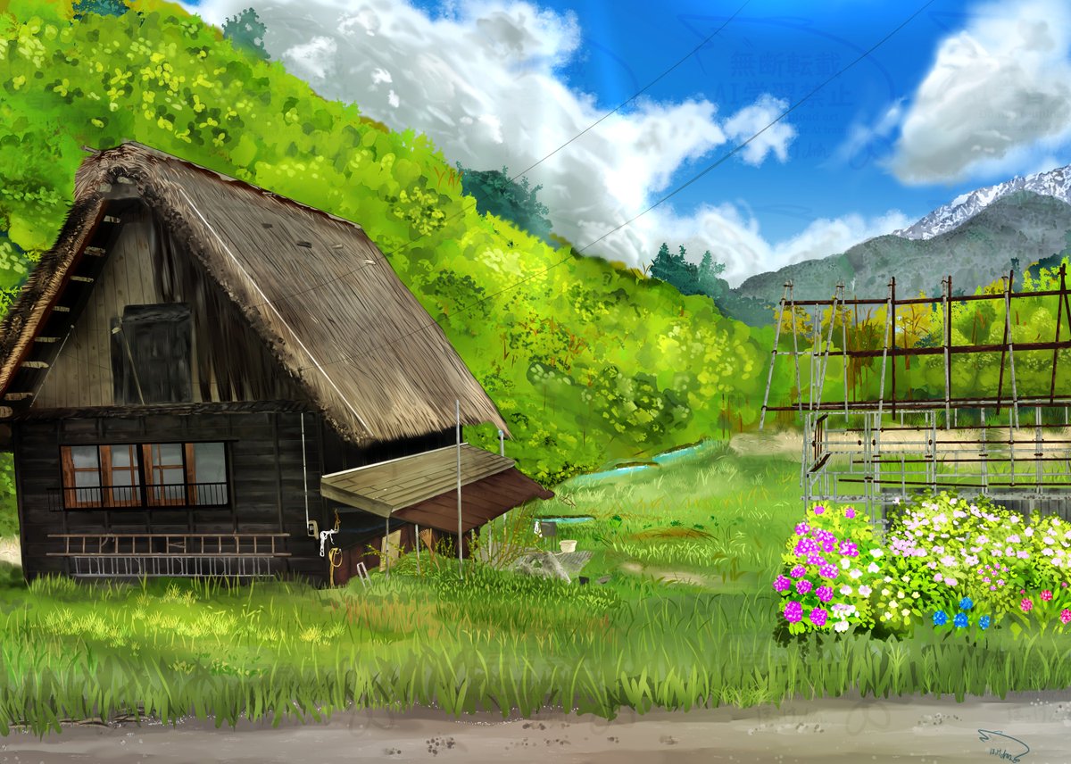 seconddaiki's tweet image. 美少女ゲーの綺麗な背景に心奪われた子供の頃、現在、背景のお仕事をしてみたくて、独学で勉強中✒ 💦
#春の創作クラスタフォロー祭り 
＃背景
＃illustration