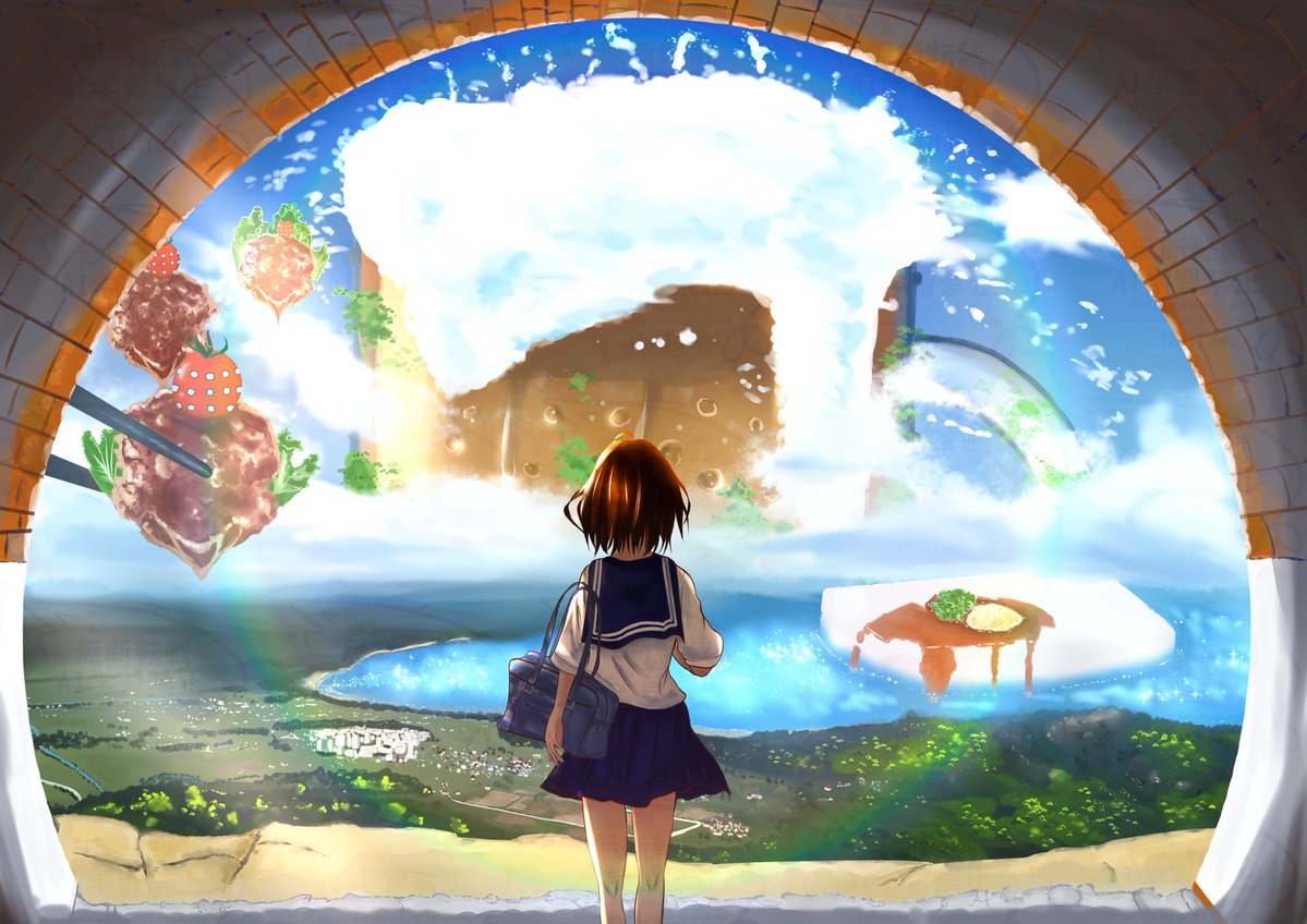 seconddaiki's tweet image. 美少女ゲーの綺麗な背景に心奪われた子供の頃、現在、背景のお仕事をしてみたくて、独学で勉強中✒ 💦
#春の創作クラスタフォロー祭り 
＃背景
＃illustration