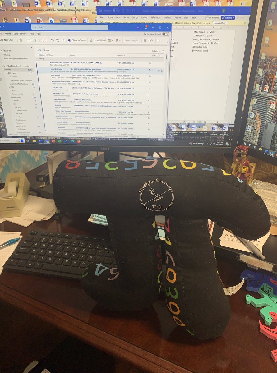 When it’s pi day &amp; Pi takes over the office…. <a href="/CollegeofEd_MSU/">MSU College of Education</a>