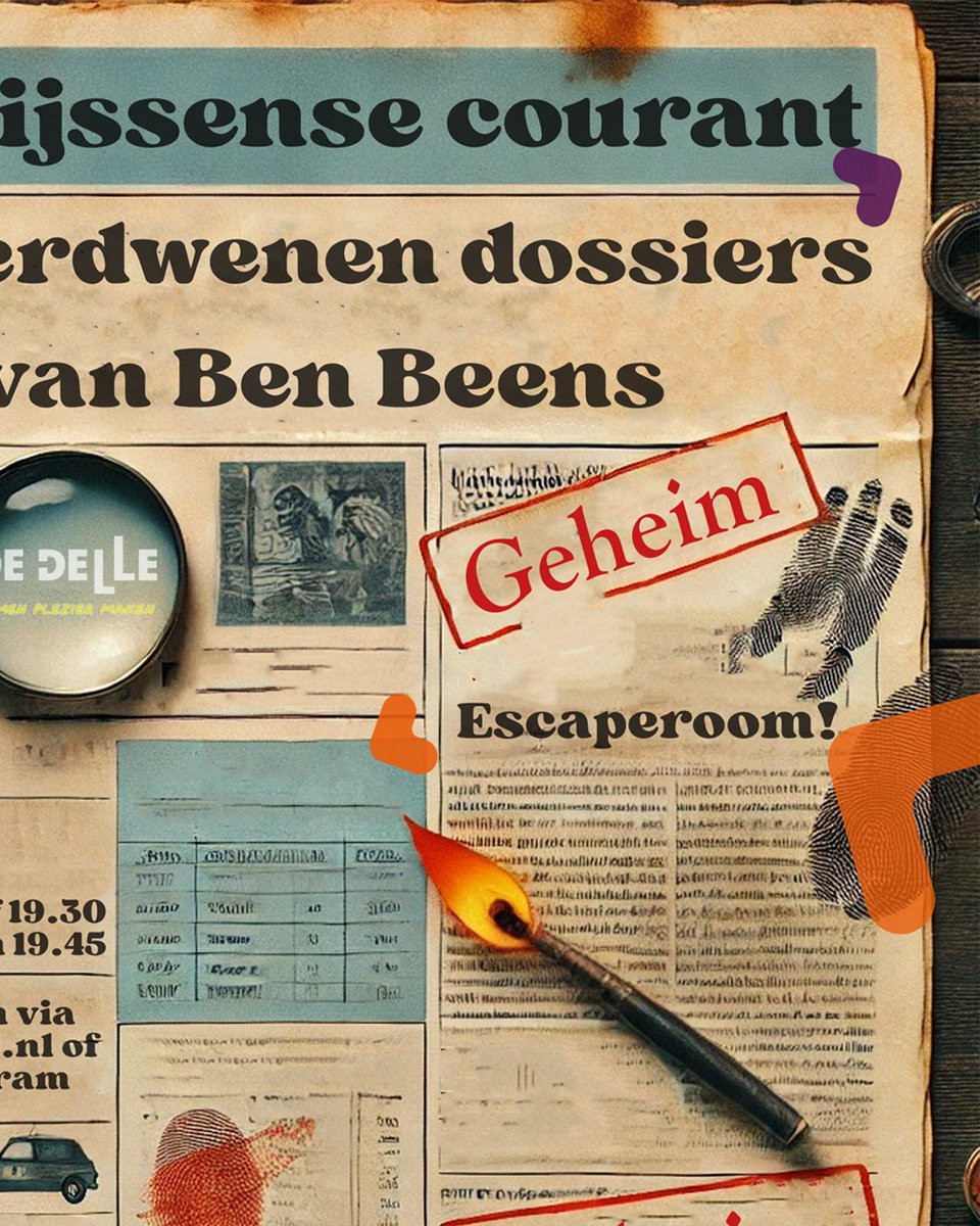 SGPJ_Rijssen's tweet photo. 🔒 Escaperoom 🗝

Ben Beens is in paniek. Een aantal belangrijke dossiers zijn verdwenen, en zonder deze documenten kan de gemeenteraad geen besluiten nemen. Tijd om op onderzoek uit te gaan! Help jij Ben in deze zoektocht? (1/2) https://t.co/IxASX3xaQe