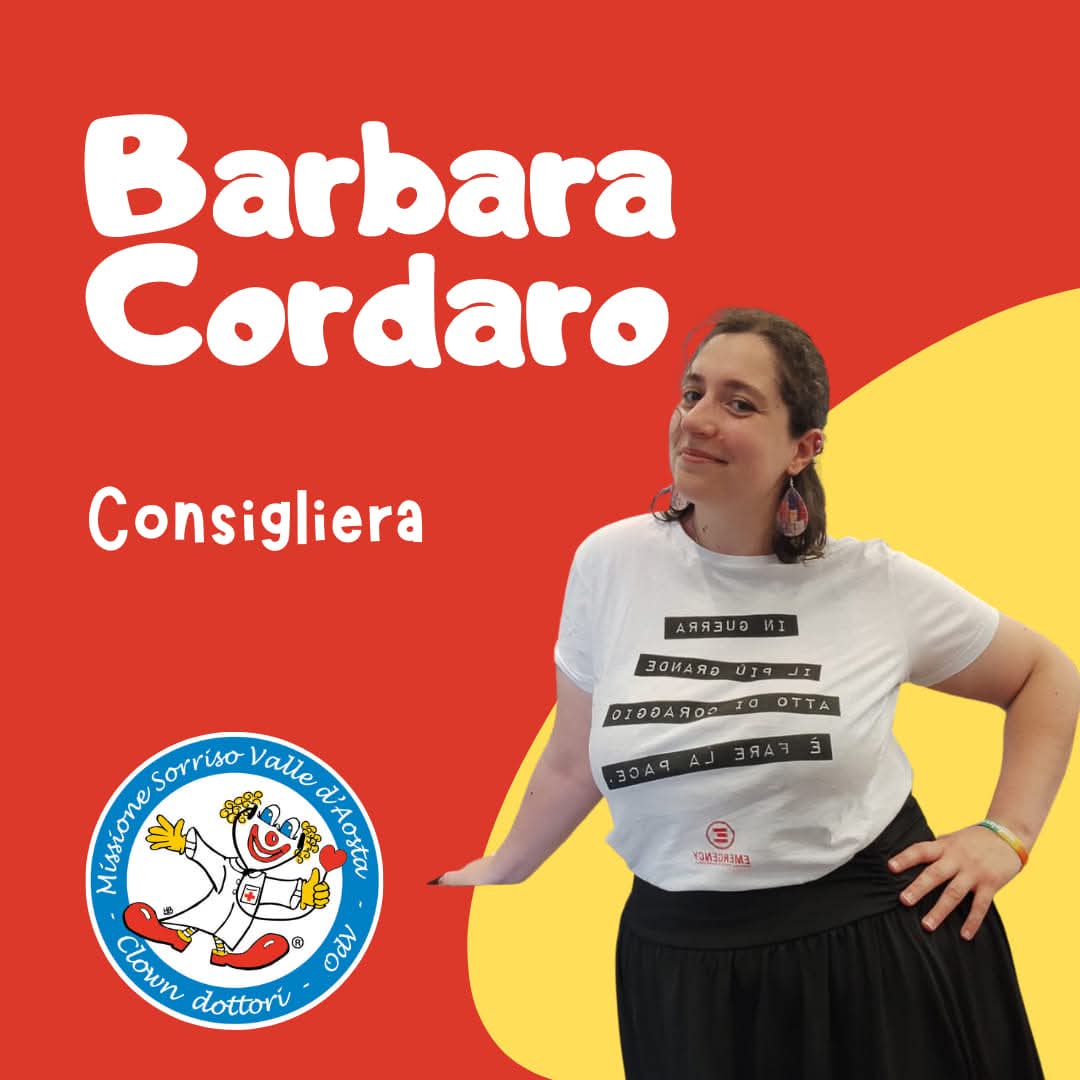Nel direttivo di Missione Sorriso VdA è subentrata Barbara Cordaro 💐

A seguito dell'assemblea straordinaria dello scorso gennaio, Barbara è entrata nel direttivo della nostra organizzazione 🎈

Buon lavoro!!! 🪁

#MissionesorrisoVdA 
#ClownDottori
