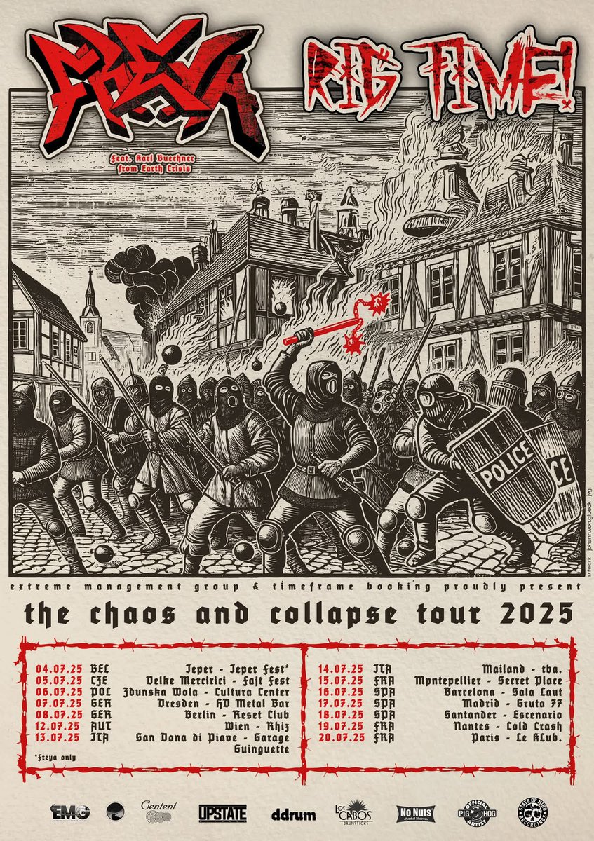 We're going to EUROPE 🌏

FREYA AND RIG TIME! ANNOUNCE EURO TOUR 2025!

The Chaos and Collapse Tour Takes Over Europe Throughout July