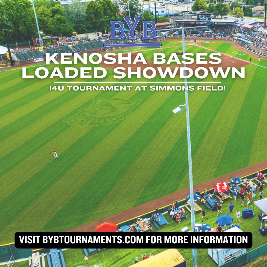 We're bringing the action to Simmons Field for the Kenosha Bases Loaded Showdown! ⚾🔥

🏆 14U Tournament
📍 Simmons Field – Kenosha, WI
📅 Register now to compete at one of the best venues in the area: tinyurl.com/BYB25KBLS