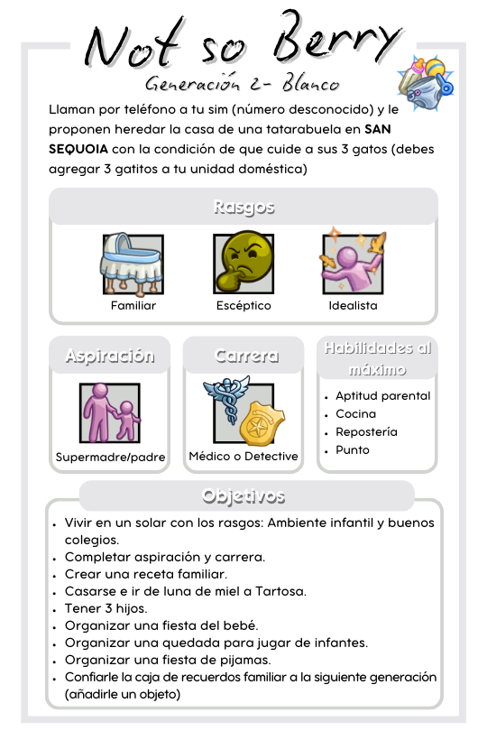 _shoamii's tweet photo. Sul Sul simmers ✨ Este es el NUEVO Not So Berry challenge actualizado hasta "Ocio y Negocio". Si les gusta y lo hacen pueden etiquetarme para ver sus historias. No olviden darle a 🤍 y RT para que lo vean más simmers! #TheSims4 

(reto original por @lilsimsie y Alwaysimming) https://t.co/Dhrg4h3g11