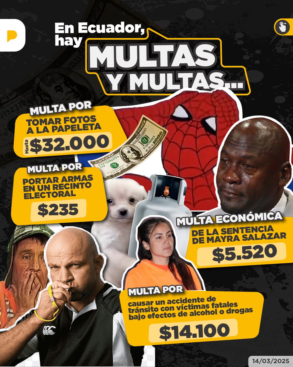 LaPosta_Ecu's tweet photo. En Ecuador hacemos cálculos bien raros para algunas multas. 👀💵 https://t.co/c2RciCIpGJ