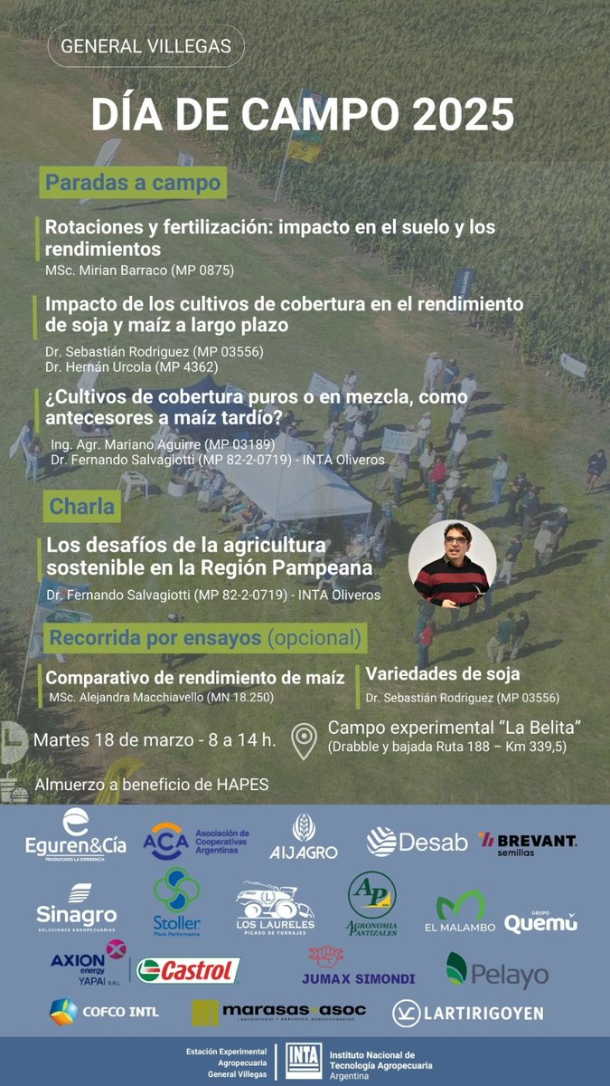 *Día de Campo 2025: experiencias y desafíos de la agricultura* 🌱

📌 Inscribite: forms.gle/eYdX69D3S4ySEh…