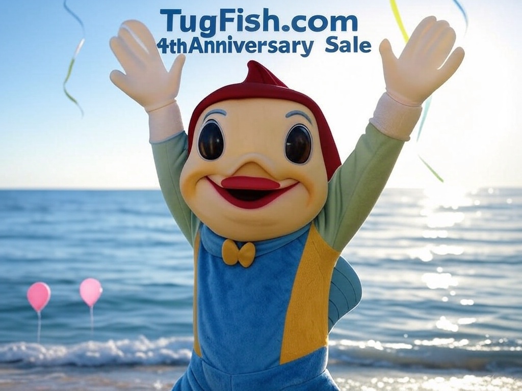 tugfishdotcom's tweet photo. To celebrate our 4th anniversary we're throwing in 4 bags of baits with each purchase over $4. Sale ends 3/16 11:59pm. Image generated by Grok. https://t.co/iySw5hekHm