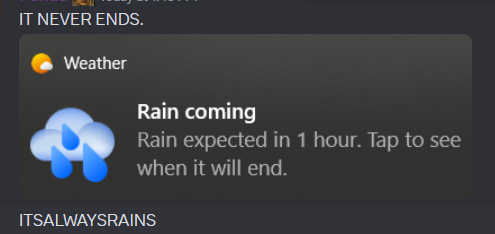 itsalwaysrains's tweet photo. IT REALLY NEVER ENDS.
ITS ALWAYS #RAINS.
#UNTIL THIS IS FIXED.
THEN IT #POURS. https://t.co/s8bYo6y1I0