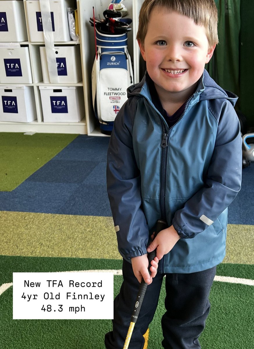 Finnley (4) isn’t bothered about his incredible Clubhead Speed (CHS) 
We measure at TFA to get a baseline as a point of reference going forwards. 
Finn told us “I can hit it further than Tommy!” If Tommy was still 4, it could well be true 🤣
<a href="/formbyhall/">Formby Hall</a>