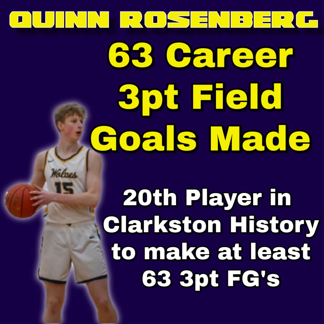Updating the record books. Congrats Quinn! #ClarkstonBasketball