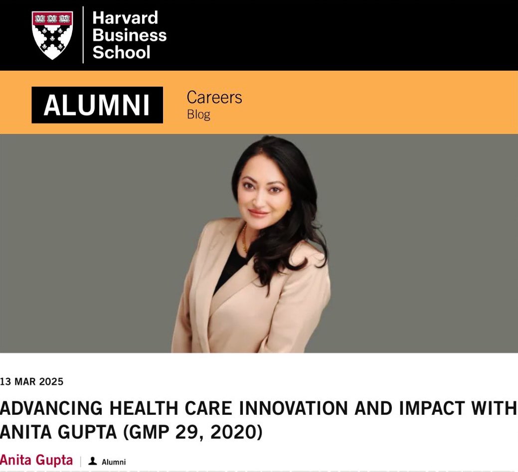 DocAnitaGupta's tweet image. 🚀Leadership can reshape industries and improve lives. I&apos;m excited to share my career featured in the @HBSAlumni blog #healthcare #health #innovation 
Check out the full story here 👉alumni.hbs.edu/careers/blog/p…