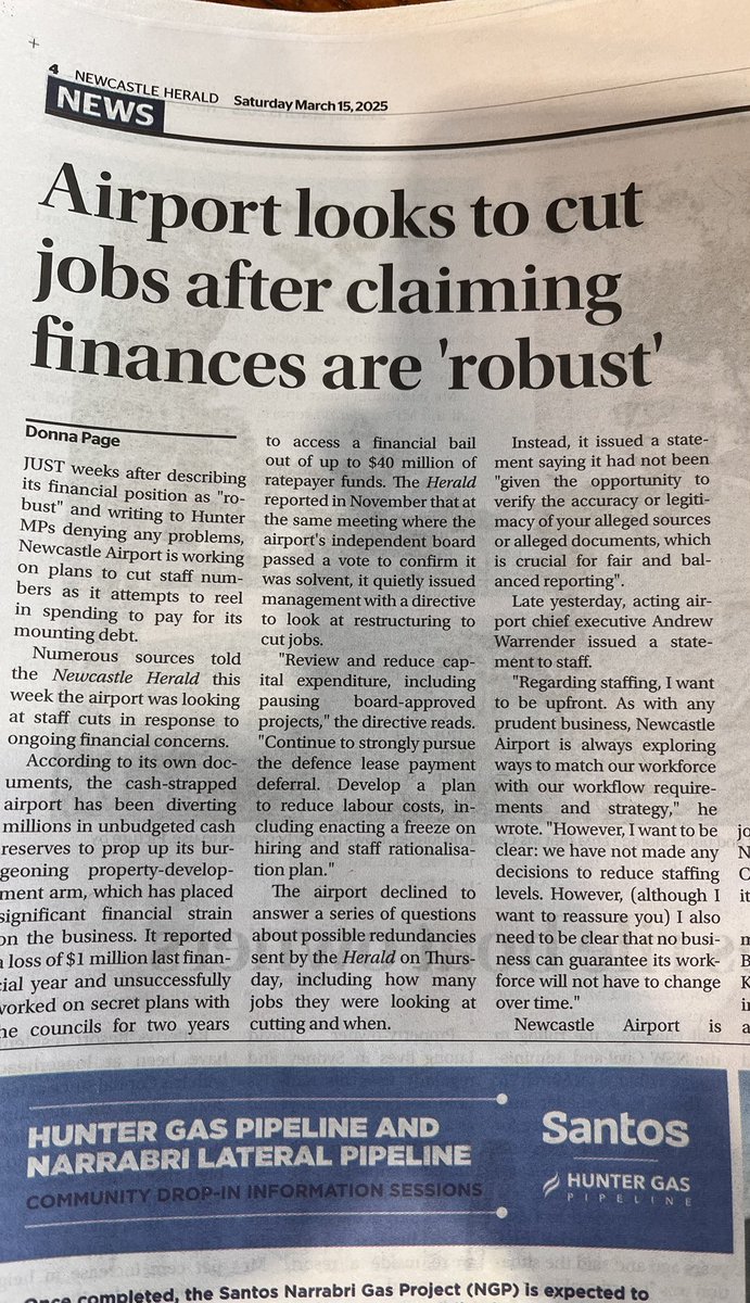 Best “no comment” excuse of the century. Newcastle Airport boss refuses <a href="/newcastleherald/">Newcastle Herald</a> questions because he can’t “check accuracy” of leaked documents. It’s the policies! Not the leaked documents. You’ve outed yourselves. And we’re spilling our coffees laughing. #Auspol25