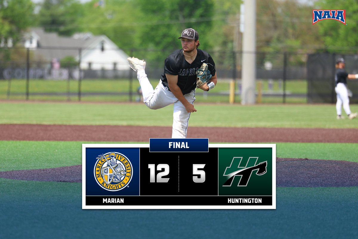 BSB | GAME 1 | FINAL

<a href="/MarianUBaseball/">Marian Baseball</a> scores the big 12-5 win over Huntington, dominating the Foresters with a pair of big innings!

Davis Enfield with the win on the mound, and Chris Adams with a 9-out save! Multiple home runs for the Knights in the win!