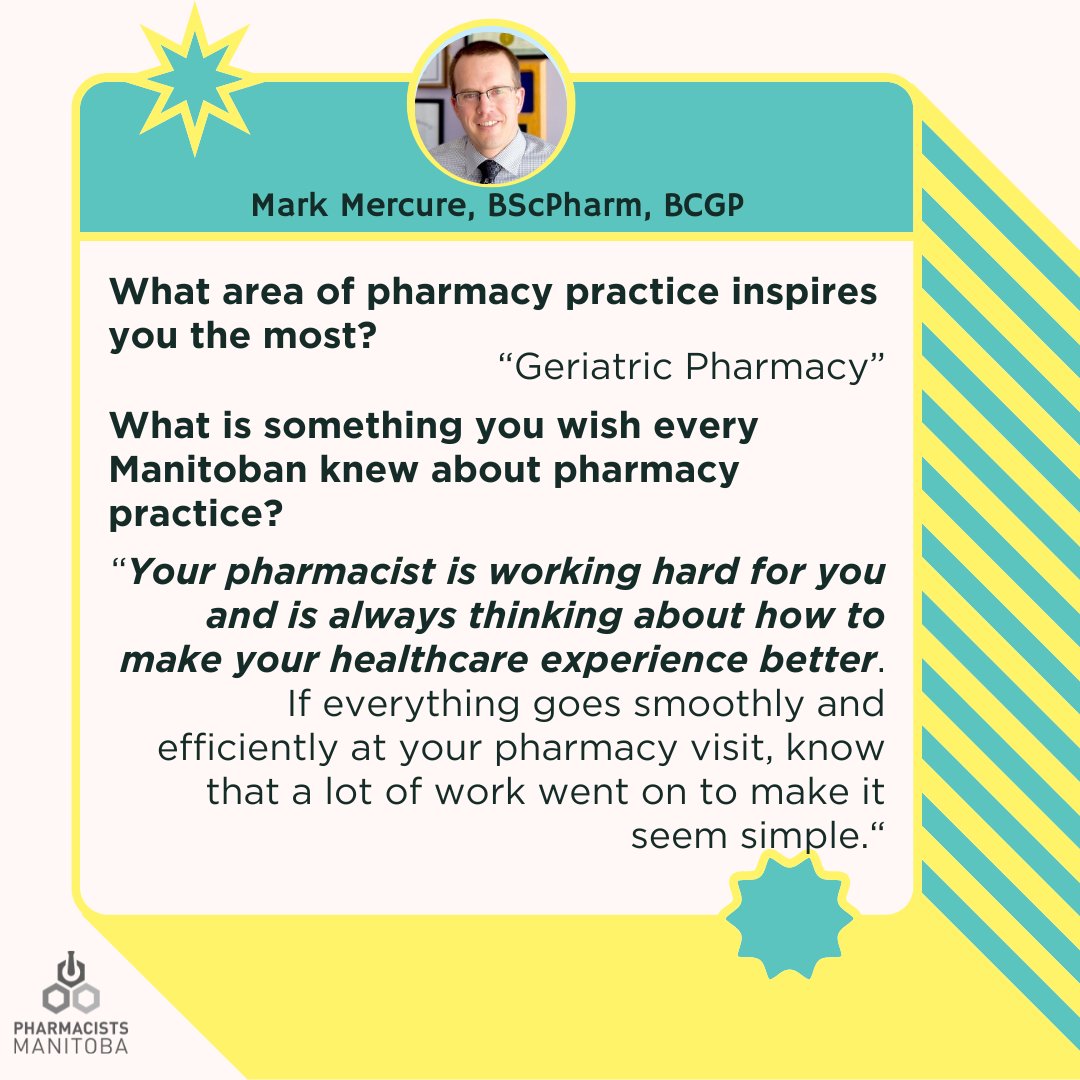 A smooth experience at the pharmacy counter is the result of hard work and diligence behind the counter. Today we highlight Mark Mercure of Brandon, MB, who shares "the connections we make with patients and seeing them make positive health progress can be priceless." #PAM2025 💙