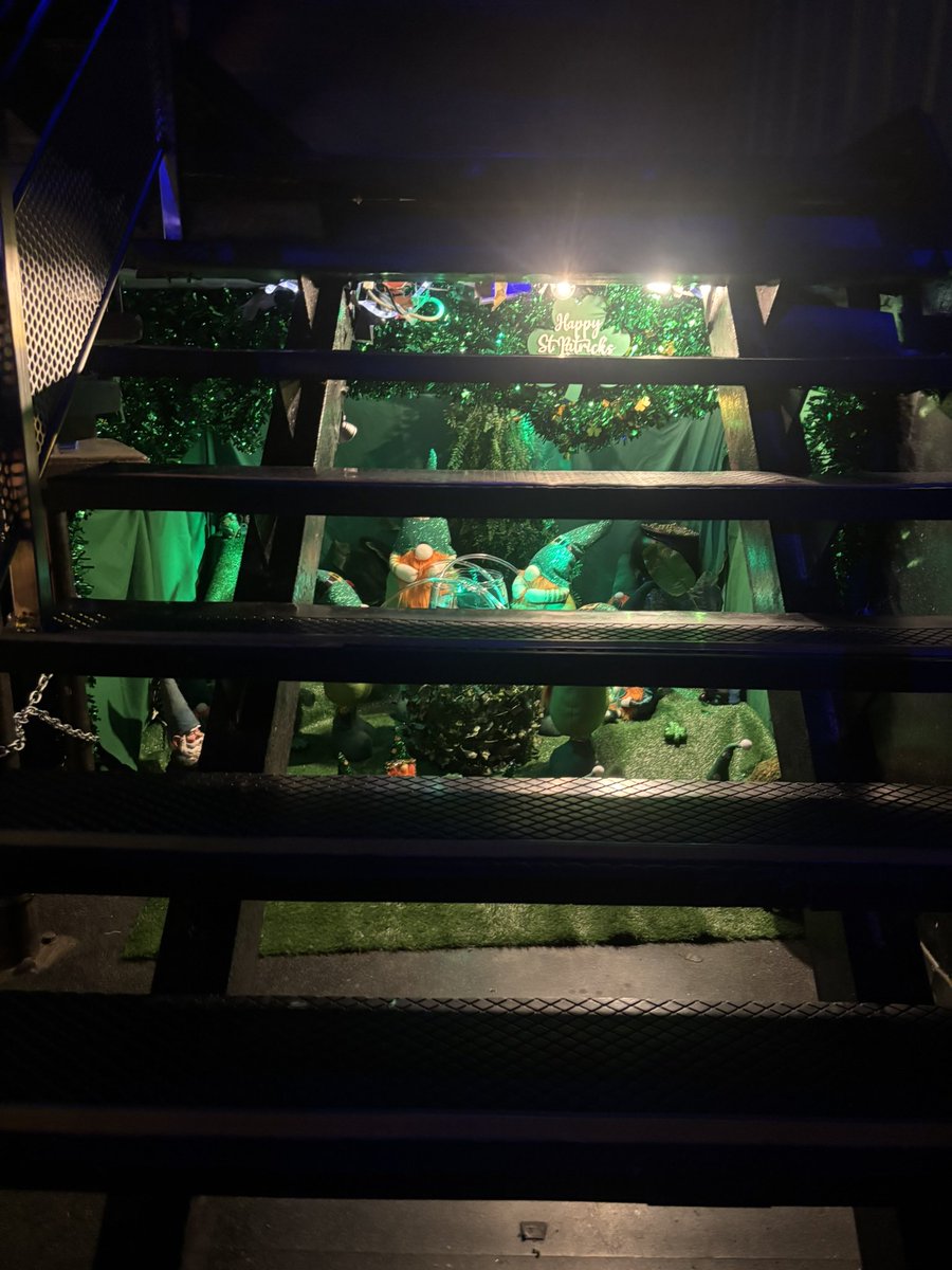 Happy drunk Irish weekend. Our  amazing <a href="/SteamworksCHI/">Steamworks Chicago</a> Facilities Mngr decided the gnomes would get wasted on green beer.   Kinda looks like they’re gettin ready 4 an Emerald or Shamrock shower scene.  Bear Hump tonite 7p. Let’s Get Lucky! #steamiesunderthestairs