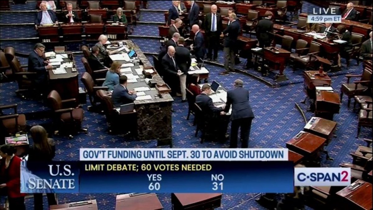 nicksortor's tweet photo. 🚨 #BREAKING: MULTIPLE Democrats have broken with their party to advance Speaker Johnson’s CR bill
The 60 vote threshold has been met.
SHUTDOWN AVERTED! https://t.co/j81FB4LgSG