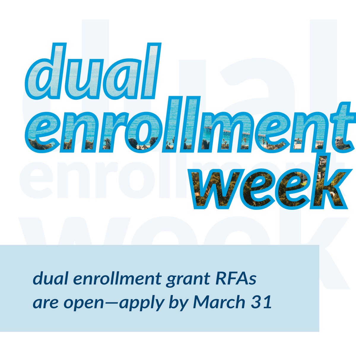 Funding Alert
Round 3 of the CCAP grants is open! The application is due March 31st - good luck to all the applicants.

#DualEnrollment
#DualEnrollmentWeek

cde.ca.gov/fg/fo/r17/ccap…