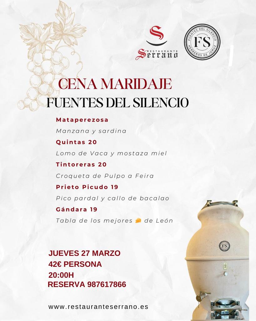 No te la puedes  perder,cena maridaje en #serranoastorga  #Astorga #leonesp #maridaje #vino #fuentesdelsilencio