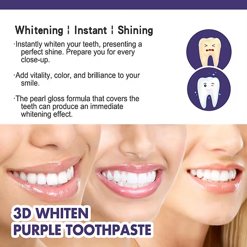besthealthwell's tweet image. Tired of coffee stains and yellow tartar stealing your smile’s spotlight? ☕️🚫 Say hello to the 99g Purple Toothpaste!

Get it now at:
bestofthebesthealthwellness.com/product-page/9…

#OralWellness #PerfectSmile #BestToothpaste #TeethWhitening #OralCare #bestofthebesthealthwellness