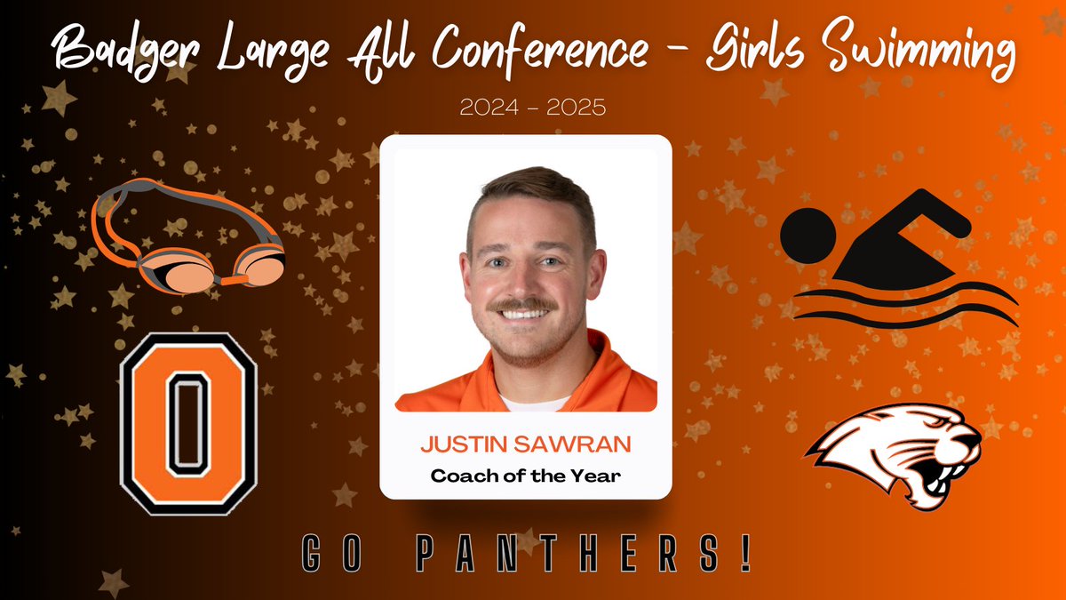 Congratulations to our Girls Swim coach who was recently recently named the Badger Large - Coach of the Year! 🧡🖤🏊‍♀️ #OregonAchieves <a href="/OregonSchools/">Oregon School District</a>