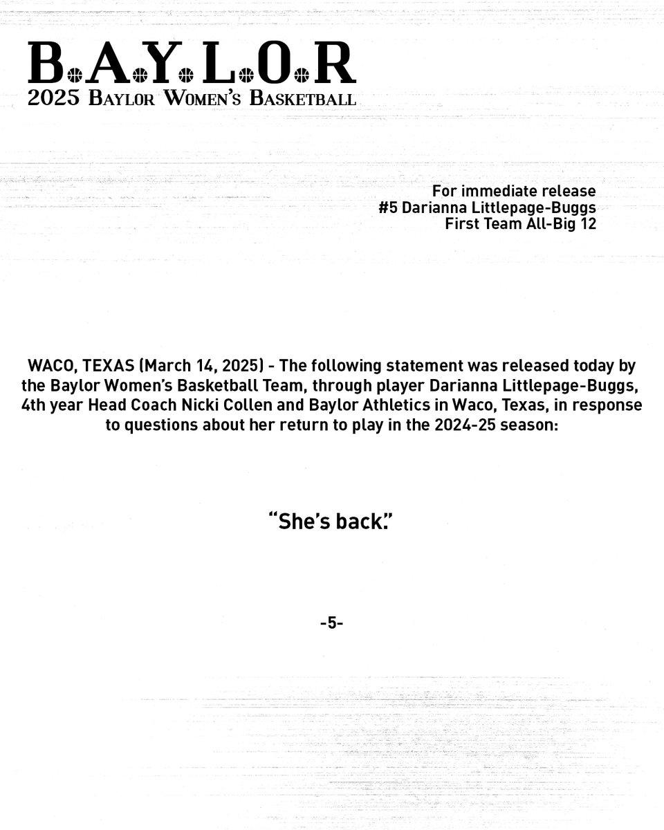 .<a href="/DariannaBuggs22/">Darianna Littlepage-Buggs</a> "She's Back." 👀

#SicEm | #GreaterThan