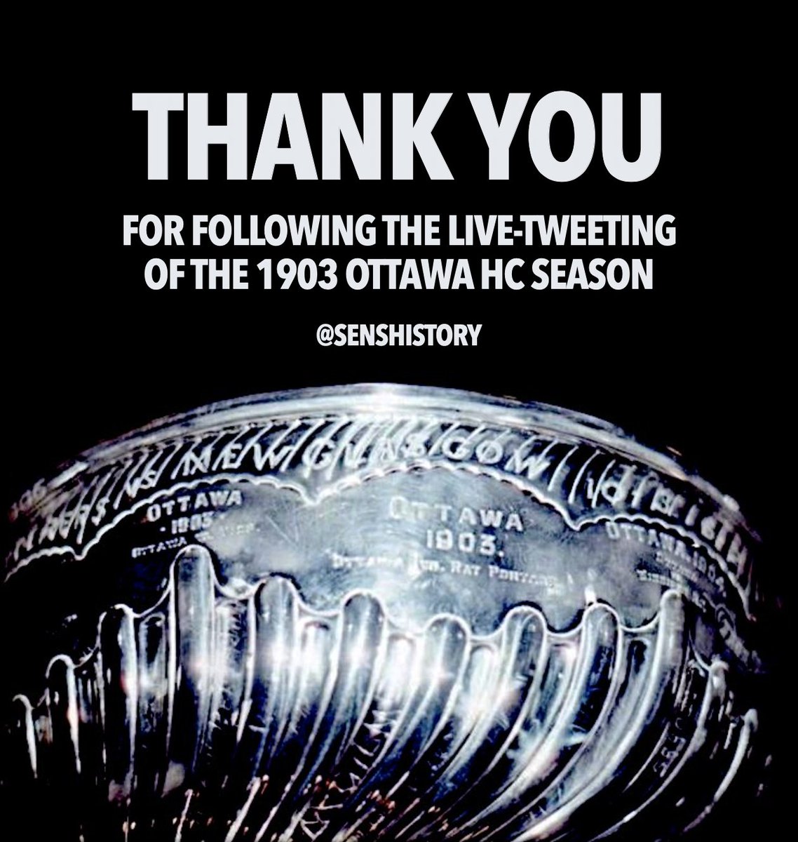 SensHistory's tweet photo. The 1903 season is over but this account will live on. After a short break, it will continue to post pictures and facts about the original Ottawa Senators. I hope you enjoyed this experiment in live-tweeting history! https://t.co/c7aEX6nrDe