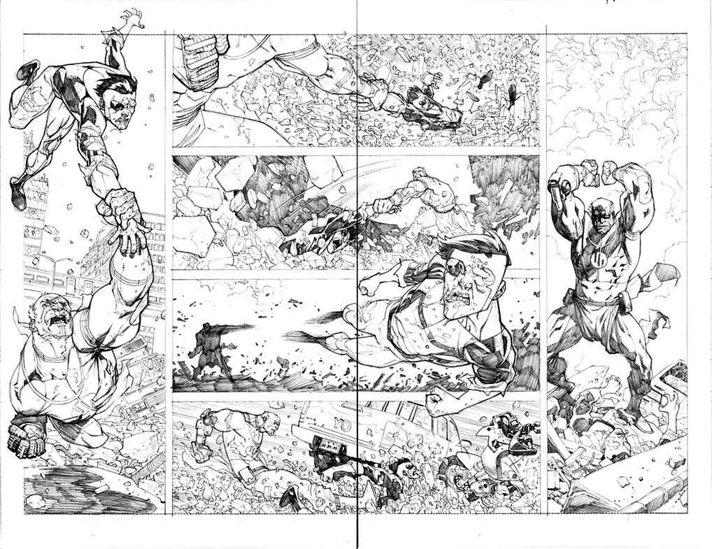 Conquest fight pencils! Just in case you wanted to see the finished pencil stage from Invincible VS Conquest arc. I wanted every hit to be felt! That was the goal.