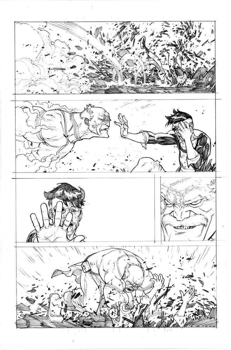 RyanOttley's tweet photo. Conquest fight pencils! Just in case you wanted to see the finished pencil stage from Invincible VS Conquest arc. I wanted every hit to be felt! That was the goal. https://t.co/c2oIkBcxD2
