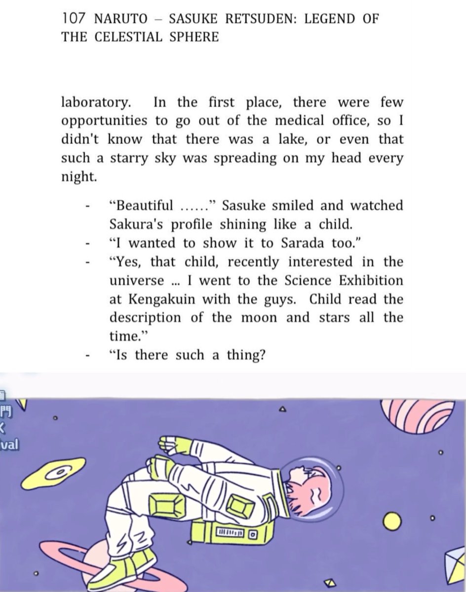 jack_mardo92127's tweet photo. It seems that Sarada's power is derived from space. It was mentioned in Sasuke Retsuden that she is fond of the astronomy exhibition and appeared in the song in space suit

Her eye is the sun and her power is the black hole.This connection is amazing‼️

#BorutoTwoBlueVortexCh20 https://t.co/20b4xHUohq