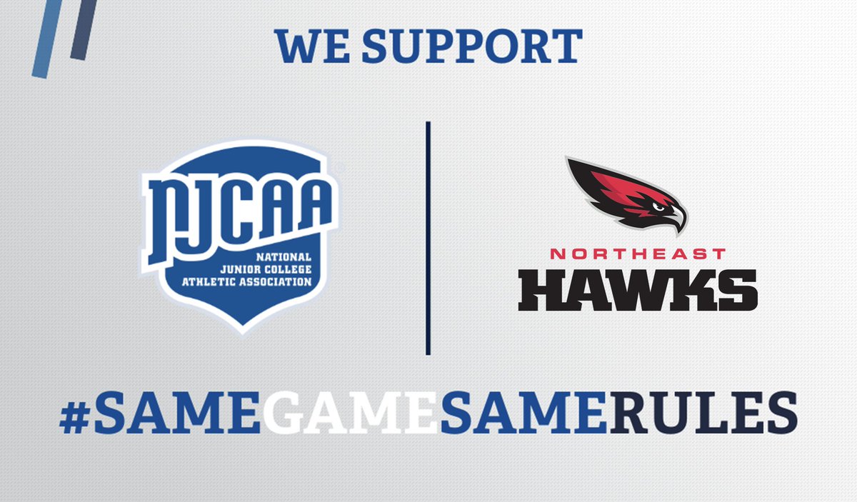 Northeast Athletics joins the <a href="/NJCAA/">NJCAA</a> in supporting the #SameGameSameRules campaign and will always stand with our student-athletes!

#ClawsDown | 🔴⚫️⚪️