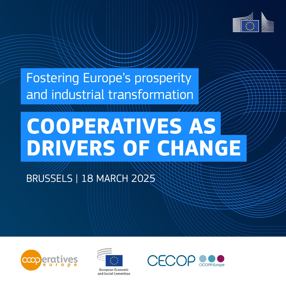 💼 How can cooperatives boost resilience and cohesion in the EU? 
 
Our conference with <a href="/CECOP_coops/">CECOP</a>, the <a href="/EU_EESC/">European Economic and Social Committee</a> and <a href="/CoopsEurope/">Cooperatives Europe</a> kicks off today 
 ➡️ europa.eu/!Hktg3G
 
 🎙️ Find out how this model could contribute to a more sustainable, prosperous economy.