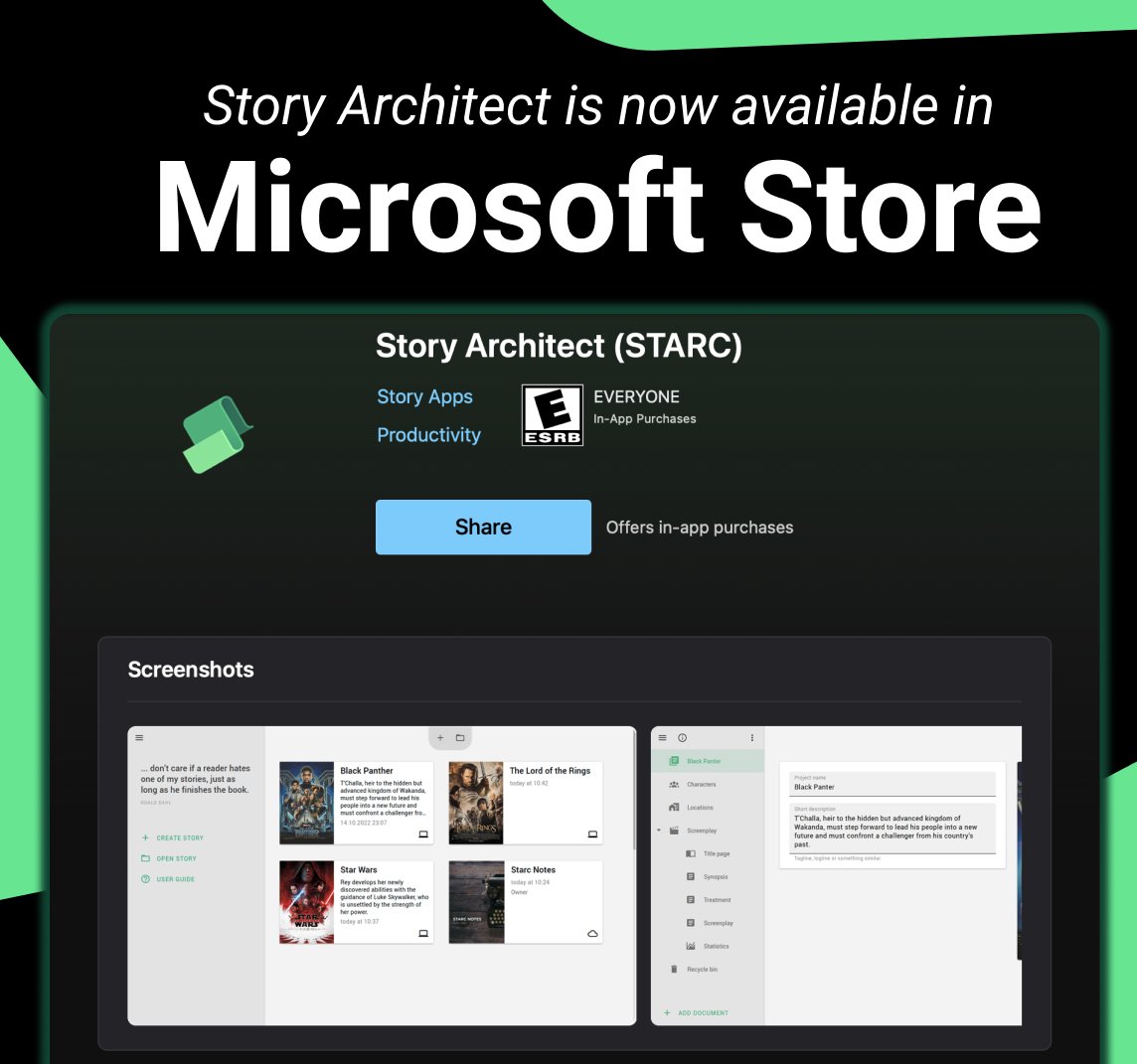 starcapp_'s tweet photo. STARC is appearing in more and more official stores - to make you more comfortable to download and update the application without unnecessary questions from the operating system 👌

We recently went live on the Microsoft Store - all Windows-based authors can already install it https://t.co/3yZQwYO16e