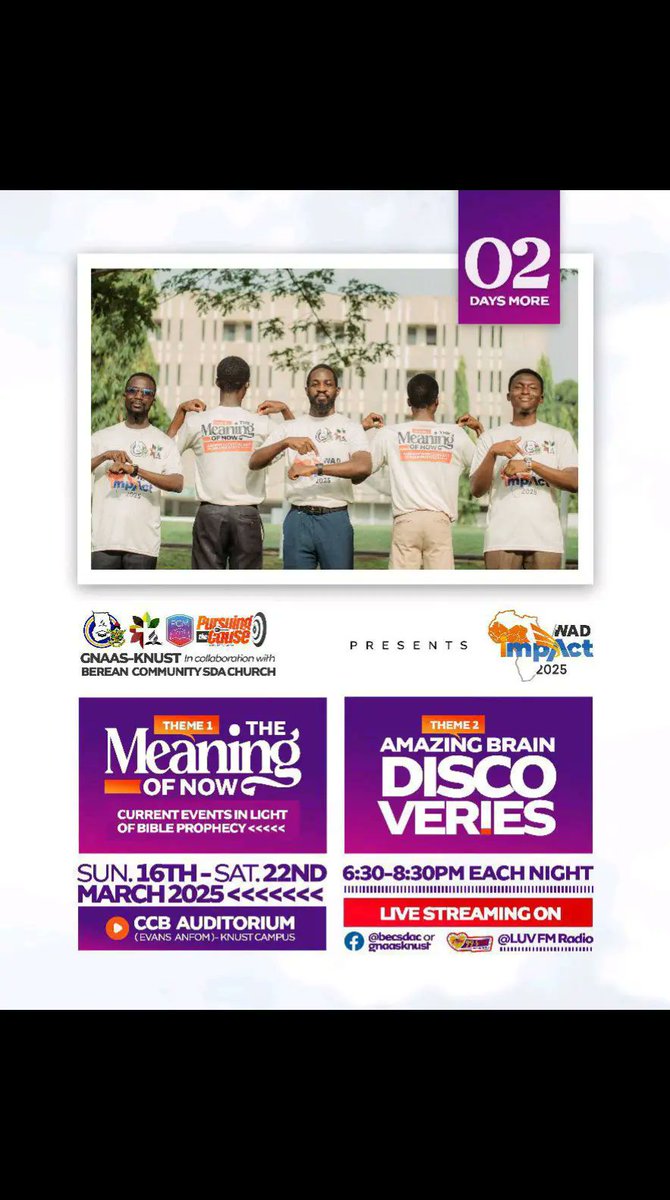 💚💚💚💚💚💚💚💚💚💚
Only 2 days left! Join us for a week of insight, discovery, and purpose. Mark your calendars. Learn It’s gonna be great.
#WADImpact2025
#pursuing_the_cause
#theMeaningOfNow
#gnaasknust